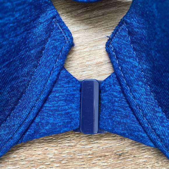 Victorias Secret Womens Bra 34D Racerback Semi Demi Blue Front Hook Padded - Picture 6 of 10